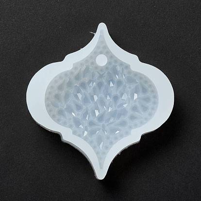 Imitation Embedded Rhinestone Oval Pendant Silicone Molds, Resin Casting Molds, for UV Resin & Epoxy Resin Jewelry Making