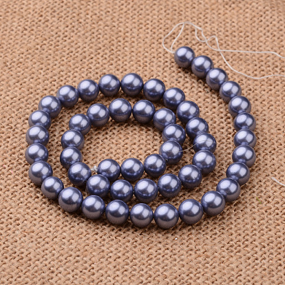 Polished Round Grade A Shell Pearl Bead Strands