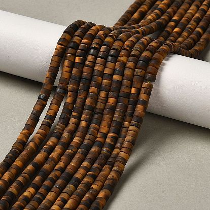 Природных тигровый глаз бисер нитей, матовые, дисковые бусы, Heishi бусы