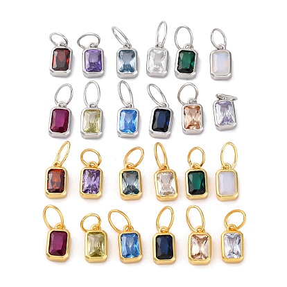 925 подвески из стерлингового серебра с кубическим цирконием., цвета, прямоугольные