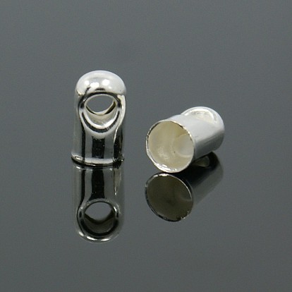 Iron Cord Ends, 7x4mm, Hole: 1.8mm, Inner Diameter: 3.5mm