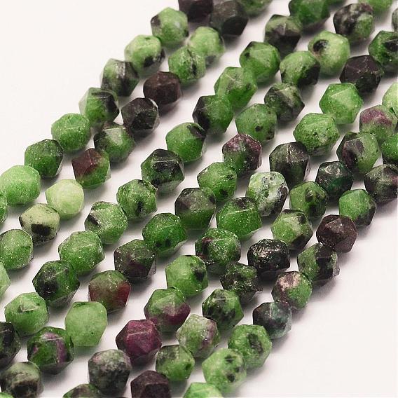 Natural Ruby in Zoisite Beads Strands, Faceted