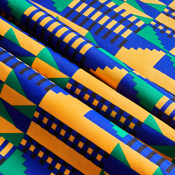 Tela de poliéster con estampado tradicional africano de cera, Tejido con estampado geométrico para la confección de ropa étnica.