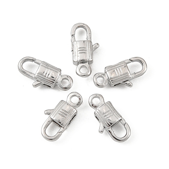 SHEGRACE Brass Lobster Claw Clasps, Cadmium Free & Nickel Free & Lead Free, Long-Lasting Plated