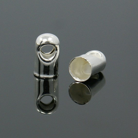 Iron Cord Ends, 7x4mm, Hole: 1.8mm, Inner Diameter: 3.5mm