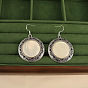 Плоские круглые серьги-подвески из натурального сплава ракушек