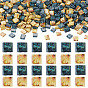 50G 2 Colors 2-Hole Baking Paint Glass Seed Beads, Square