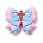 Silicone Beads, Focal Beads Bowknot with Cross