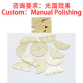 Pendentifs demi cercle en laiton, plaqué longue durée, sans nickel, demi-tour