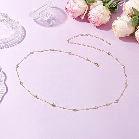 Латунные прозрачные кубические цирконии спутниковые цепи поясные цепи, с 304 из нержавеющей стали Lobster Claw застежками