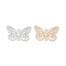 Brass Filigree Connector Charms, Butterfly Links