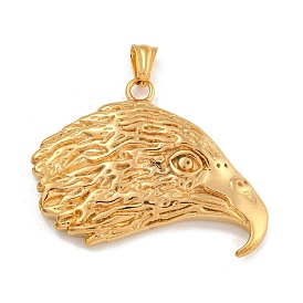 Ion Plating(IP) 304 Stainless Steel Pendants, Eagle Head Charm