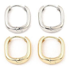 Латунные серьги обруча, овальные