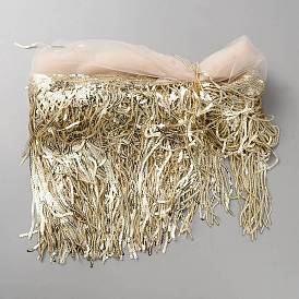 Fransenborte aus Polyester, mit Paillettenquaste aus Kunststoff, für Bekleidungszubehör