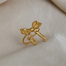 304 регулируемые открытые манжеты из нержавеющей стали для женщин, бантом