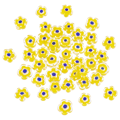 1 brins de perles de verre millefiori faites à la main, fleur
