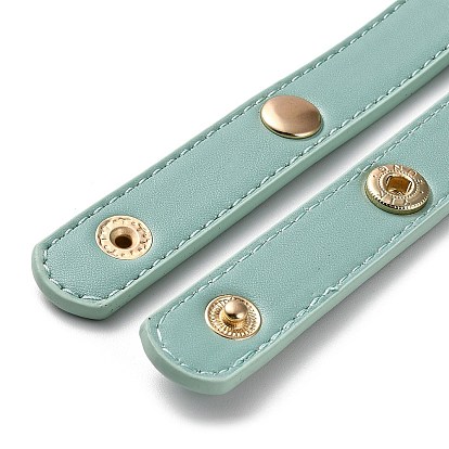 PU Leather Bag Handles, with Iron Snap Button