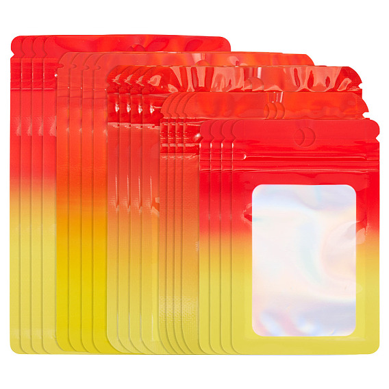 50 шт. 5 стили прямоугольные блестящие голографические пакеты из ПВХ с застежкой-молнией, многоразовые упаковочные пакеты, мешок с самоуплотнением