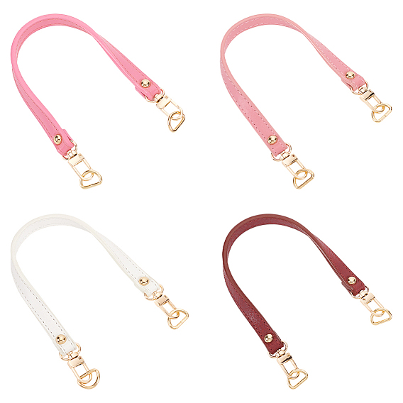 4 шт 4 цвета ремни сумки из искусственной кожи, широкие ручки сумки, с поворотной застежкой из цинкового сплава и полукольцами, аксессуары для изготовления кошельков