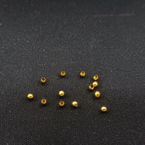 Glossy Brass Round Spacer Beads