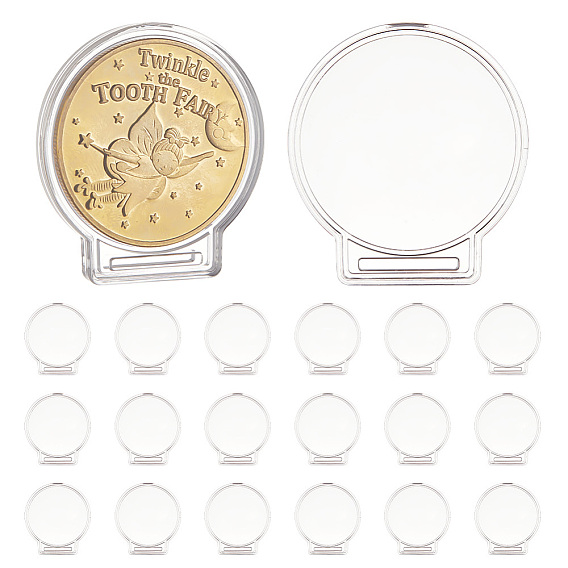 Прозрачный акриловый бокс для демонстрации памятных монет, защитный футляр для монет, круглые