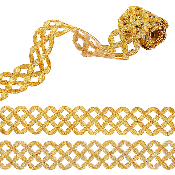 Приклеивание/пришивание вышитых монет из полиэстера с полыми кружевными лентами, для рукоделия шитья, украшение костюма