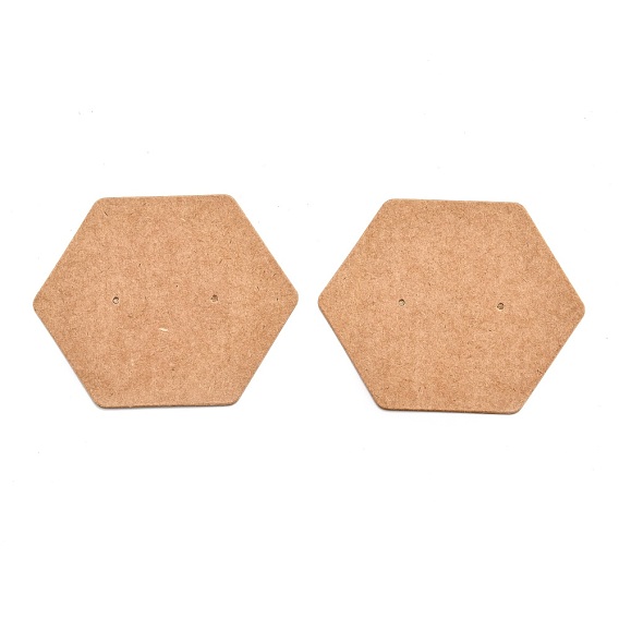 Kraft Paper Earring Displays Cards, Hexagon