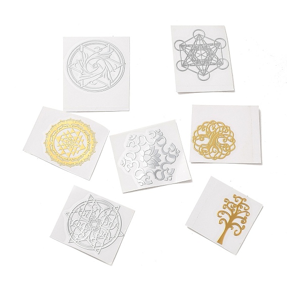Self Adhesive Brass Stickers, Metal Scrapbooking Stickers, Mixed Shapes