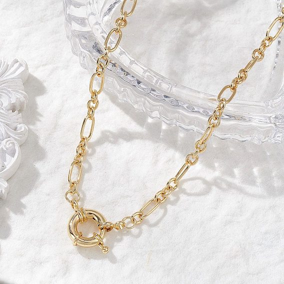 Овальные латунные цепочки для женщин, с латунной застежкой 