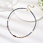 Faceted Round Natural Lapis Lazuli and Geometric Stone Beaded Necklaces for Women