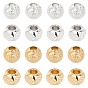 120Pcs 4 Style Long-Lasting Plated Brass Beads, Textured Beads, Round & Cube