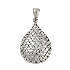 304 Stainless Steel Pendants, Hollow Teardrop Charm