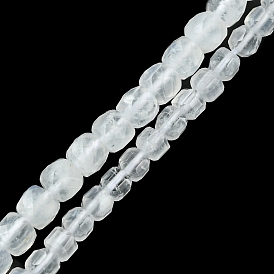 Brins de perles de pierre de lune arc-en-ciel naturel, facette, cube