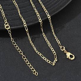 1.8MM Brass Figaro Chain Necklaces for Women, Long-Lasting Plated