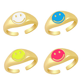 Cute and Simple Brass 18K Gold Dripping Oil Ring for Women.