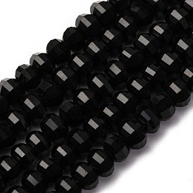 Природные обсидиана бисер нитей, граненые, тыква