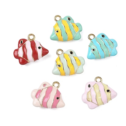 Подвески из эмали и сплава, золотые, очарование рыбы