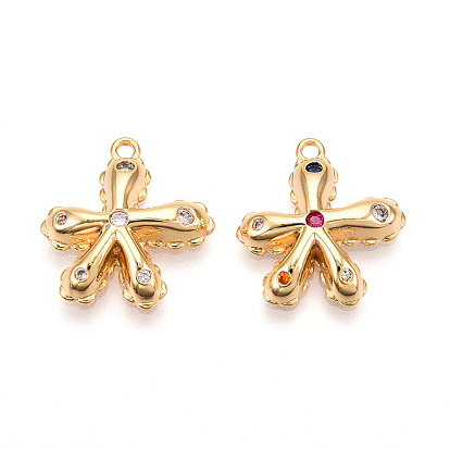 Латунные микро проложить кубического циркония подвески, , долговечный, без никеля , реальный 18 k позолоченный