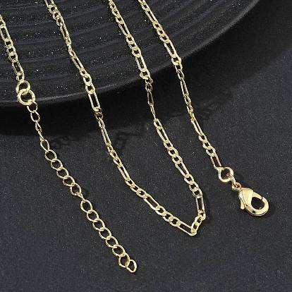 1.8MM Brass Figaro Chain Necklaces for Women, Long-Lasting Plated
