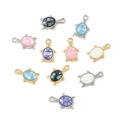 Подвески из латуни и ракушек с покрытием стойки, черепаховые чары, с эмалью, долговечный, без кадмия и без свинца