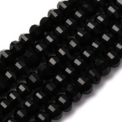 Природные обсидиана бисер нитей, граненые, тыква