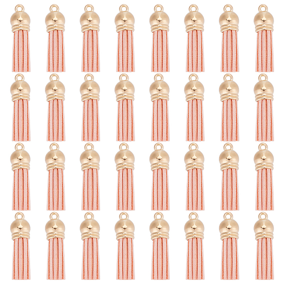 100 кулон с кисточками из искусственной замши., с концами пластмассового шнура ccb