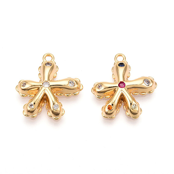 Латунные микро проложить кубического циркония подвески, , долговечный, без никеля , реальный 18 k позолоченный