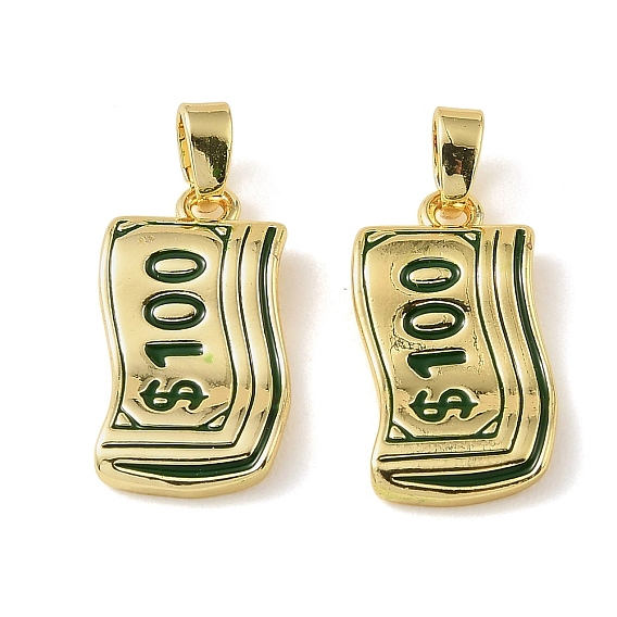 Латунные подвески, с эмалью, долларовые подвески, долговечный