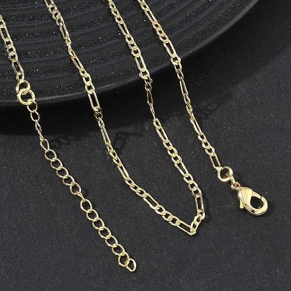 1.8MM Brass Figaro Chain Necklaces for Women, Long-Lasting Plated