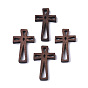 Natural Wood Cabochons, Dyed, for Religion, Cross