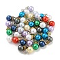 (Liquidation de produits défectueux : anneau teint) Breloques en plastique ABS imitation perle, avec resinrhinestone, charme rond