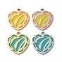 304 Stainless Steel Pendants, with Enamel, Heart Charm