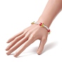 Lampwork Tulip & Acrylic Beaded Stretch Bracelet for Women