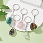 Natural Mixed Gemstone Pendant Keychain